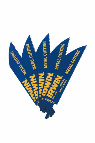 IRWIN Tools Reciprocating Saw Blade, Metal-Cutting, 4-Inch 14 TPI, 5 Pack (372414P5)
