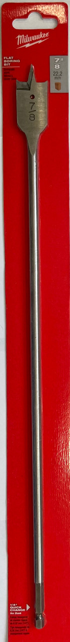 MILWAUKEE ELECTRIC TOOL 48-27-0190 288416 Stubby Flat Boring Bit, 7/8