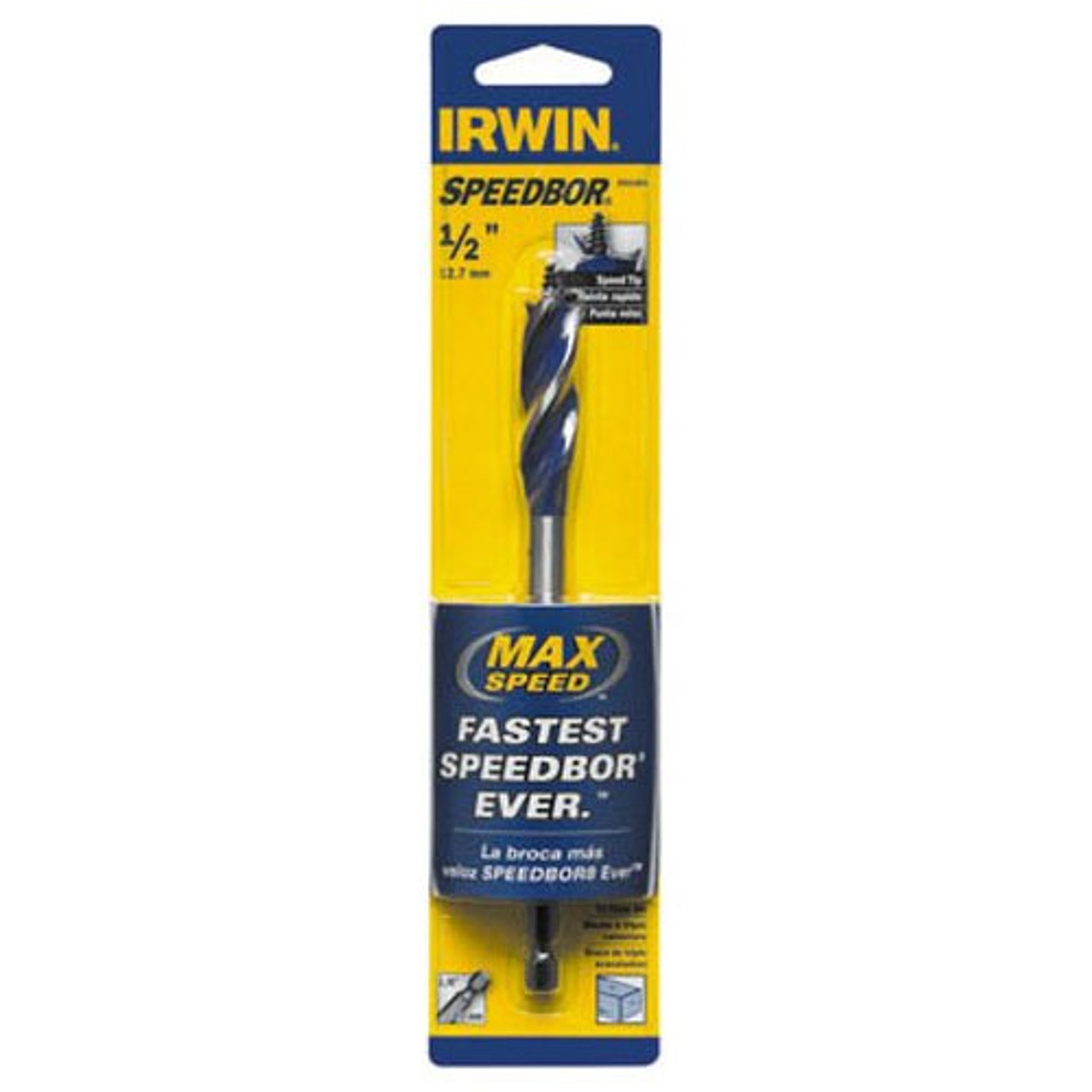 Irwin Tools 3041001 Speedbor Max 1/2" x 6" Tri-Flute Self Feeding Spade Bit