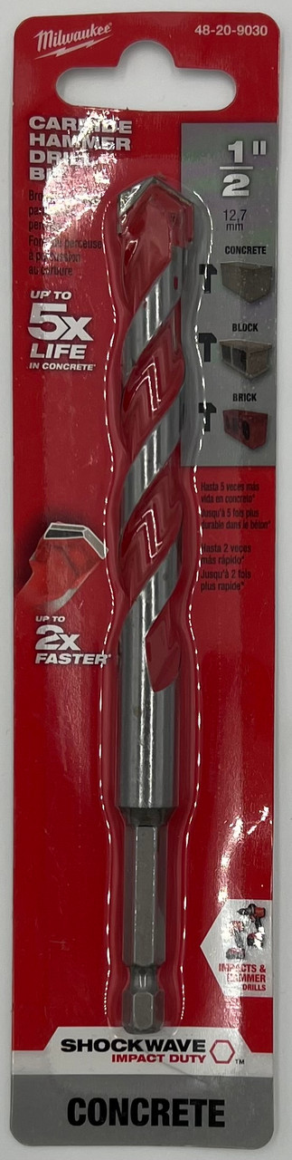 Milwaukee SHOCKWAVE Carbide Hammer Drill Bit 1/2" x 4" x 6"