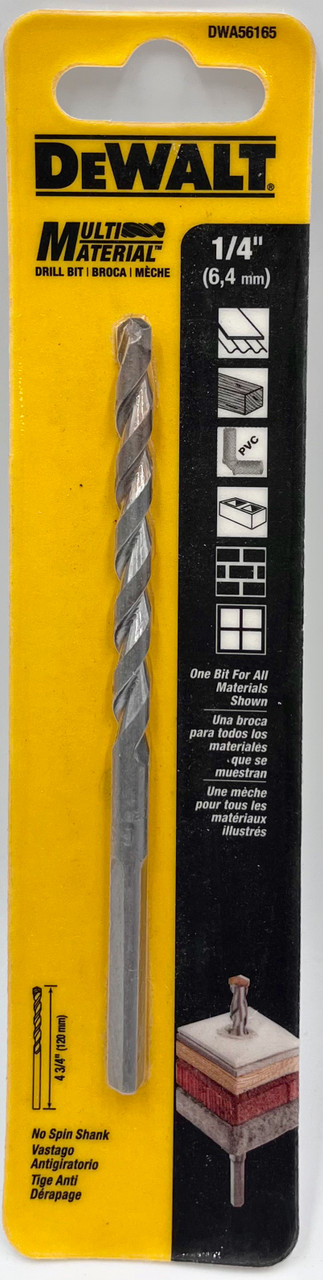 DEWALT DWA56165 1/4-Inch by 4-3/4-Inch Multi Material Bit