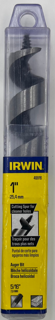 Irwin 49916 1-Inch by 7-1/2-Inch Solid Center Auger Bit