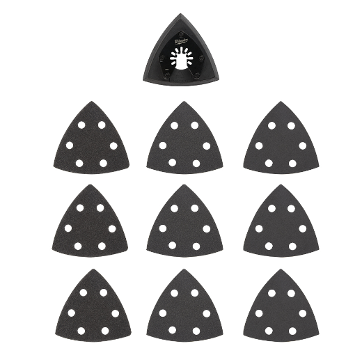 Milwaukee (10-Pack) 3-1/2" OPEN-LOK Triangle Sanding Pad & Sandpaper Variety Set, 49-25-2009