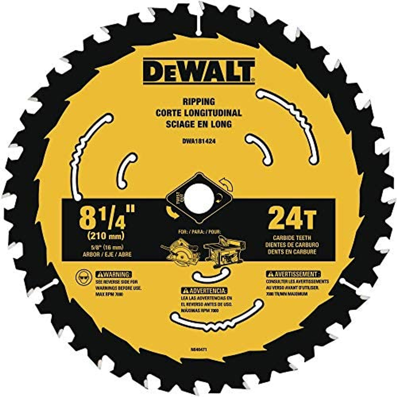 DeWalt DWA181424 Ripping Circular Saw Blade, 24T x 8-1/4", BULK DeWalt DWA181424 Ripping Circular Saw Blade, 24T x 8-1/4", BULK