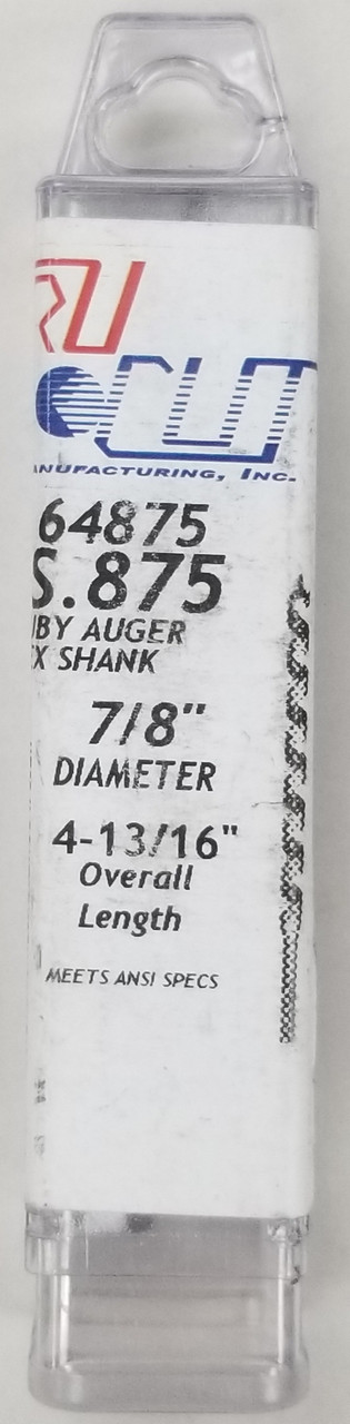 Tru Cut SAS.875 Stubby Ship Auger Bit, 7/8" x 4-13/16"