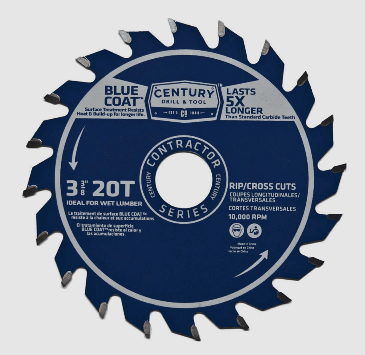 Century Drill & Tool 10236 Nitro Thin Kerf Carbide Blade, 3-3/8" x 20T