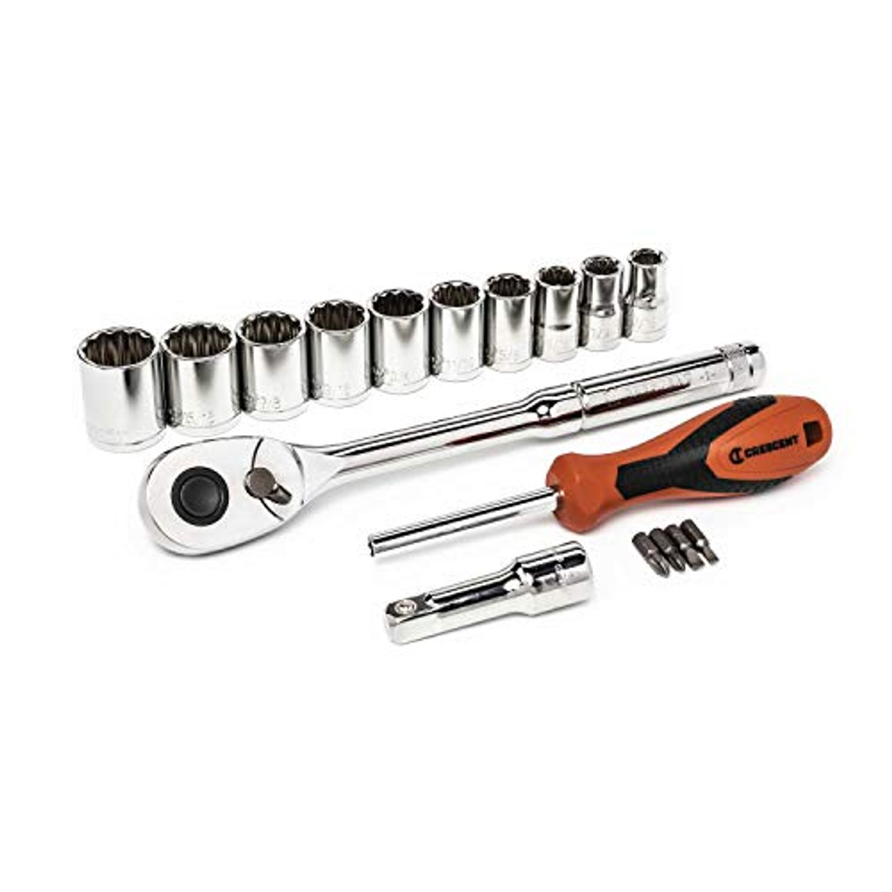 Crescent 17 Pc. 1/2" Drive 12 Point SAE Mechanics Tool Set - CSWS11C