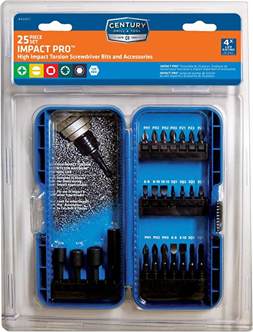 CENTURY 66920 25 PIECE IMPACT PRO SCREWDRIVING BIT SET