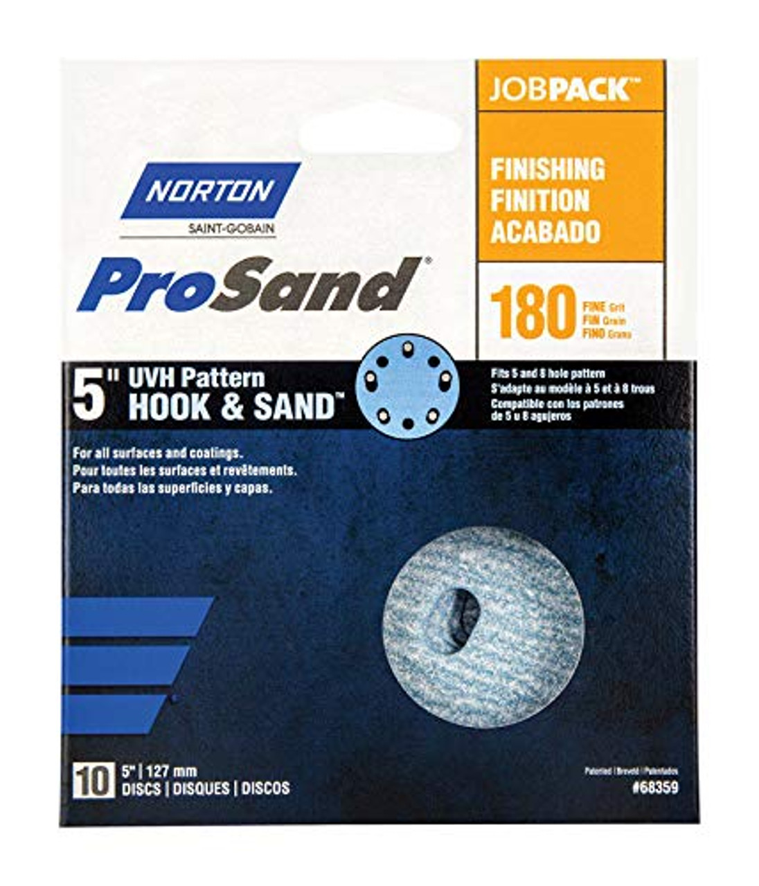 NORTON ProSand FINISH DISC 5" FINE 180G (68359)