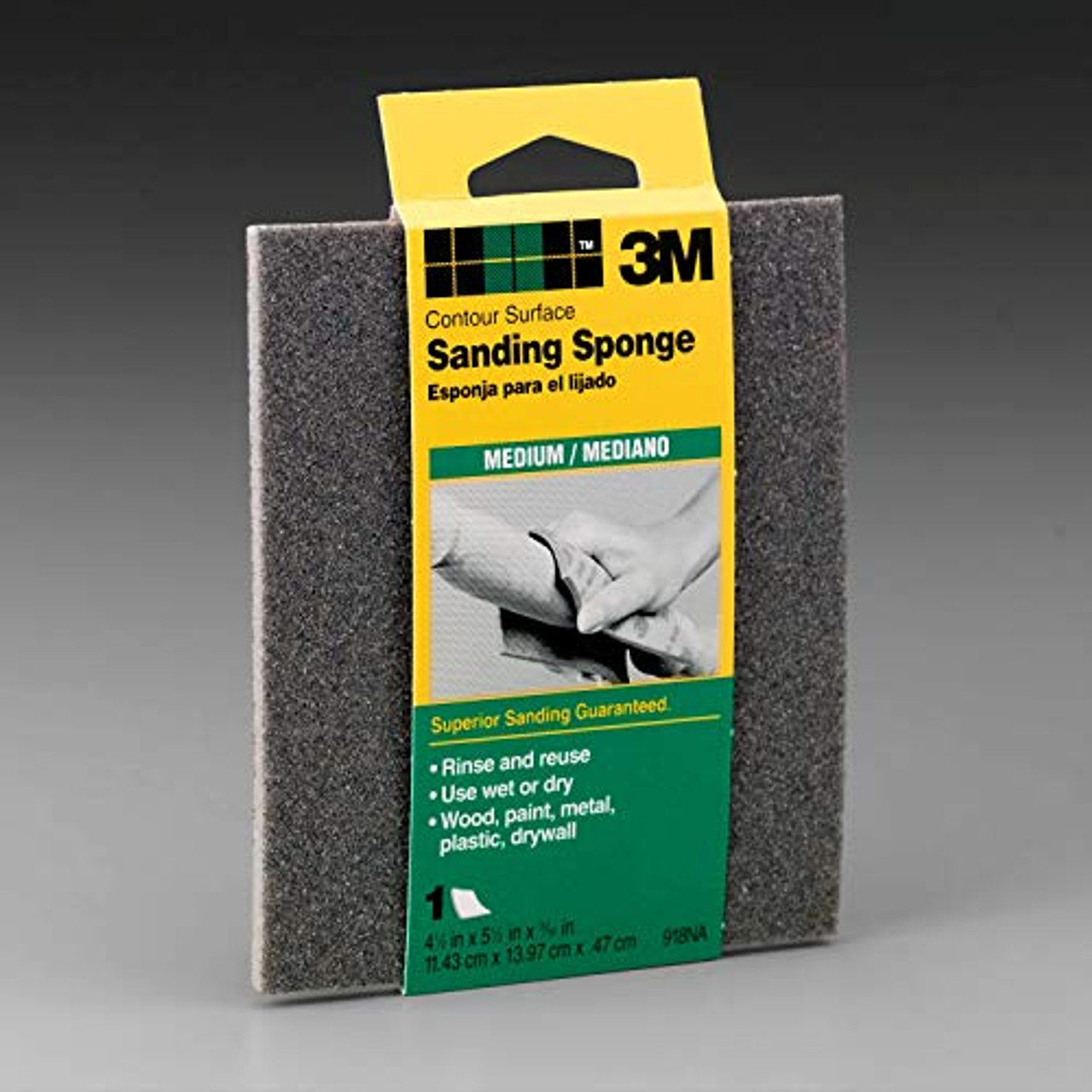 3M 918DC-NA 918 Sanding Sponge, Pack of 1,