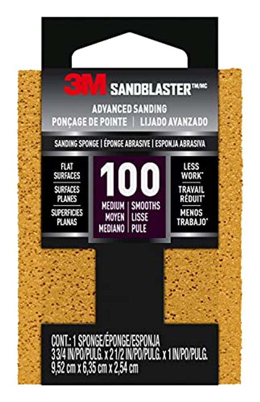3M 20908-100, 100 Grit Sanding Sponge
