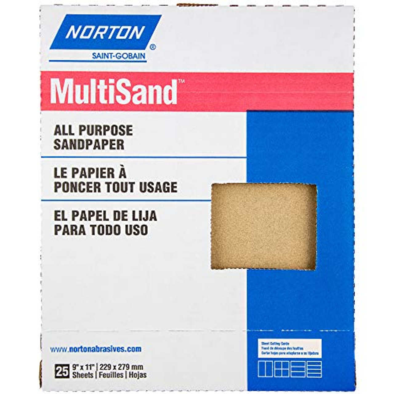 Norton 00354 9" X 11" 220A Grit Multisand Abrasive Sheets