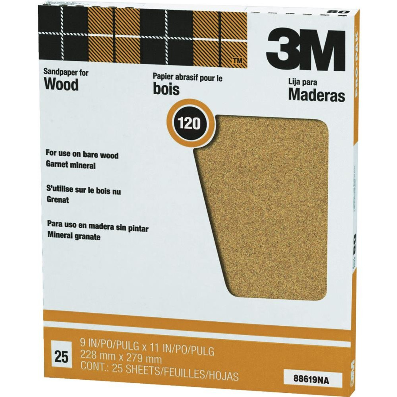 3M Pro-Pak Garnet Sanding Sheets, 120C-Grit, 9-Inch by 11-Inch