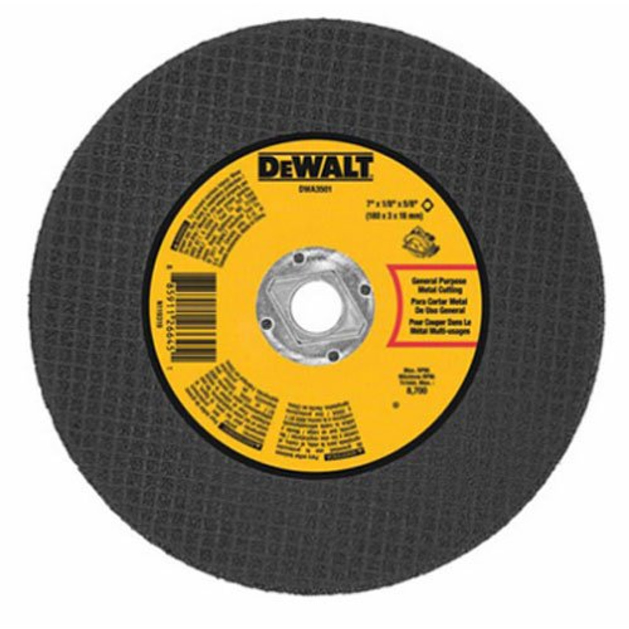 DEWALT DWA3501 Metal Abrasive Blade, 7-Inch X 1/8-Inch