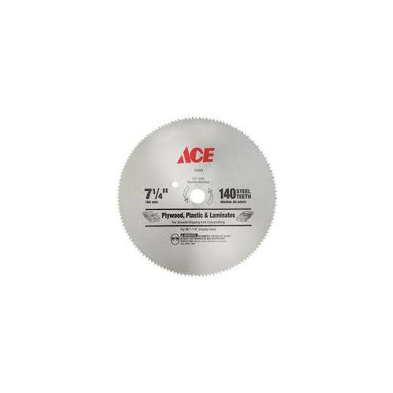 Ace 7-1/4 in. Dia. 140 teeth Steel Circular Saw Blade For Fine Tooth Finish