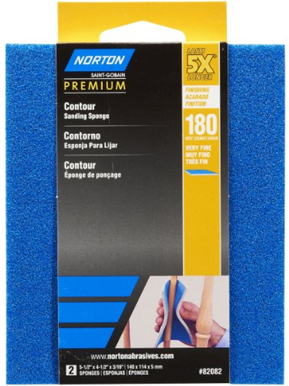 Norton 82082 5X 180 Grit Contour Sanding Pads