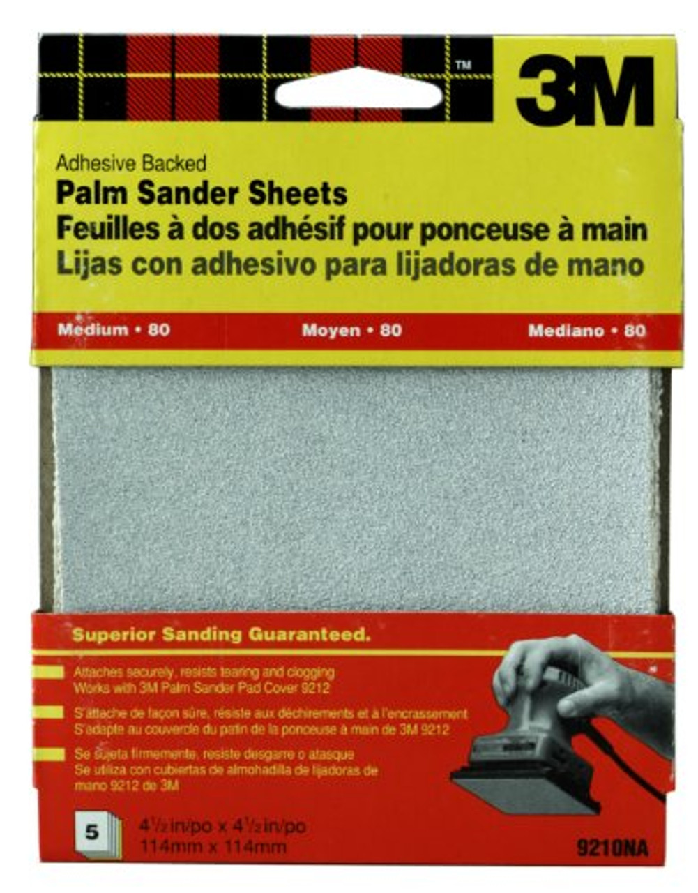3M 9210NA Medium Adhesive Backed Palm Sander Sheets Hartmann Variety