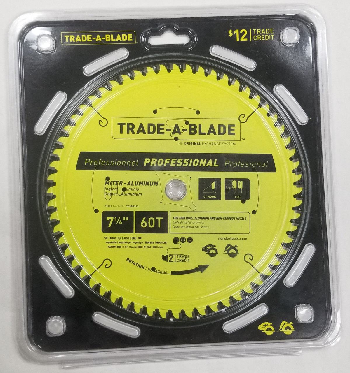 Trade-A-Blade TCSBP253 Miter-Aluminum Saw Blade, 60T x 7-1/4"