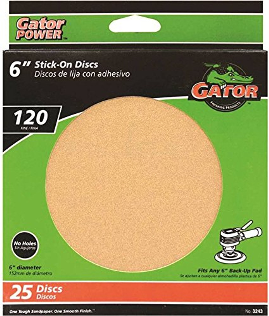 Gator 3243 Sanding Discs 6" 120GRT 25PK (3243)