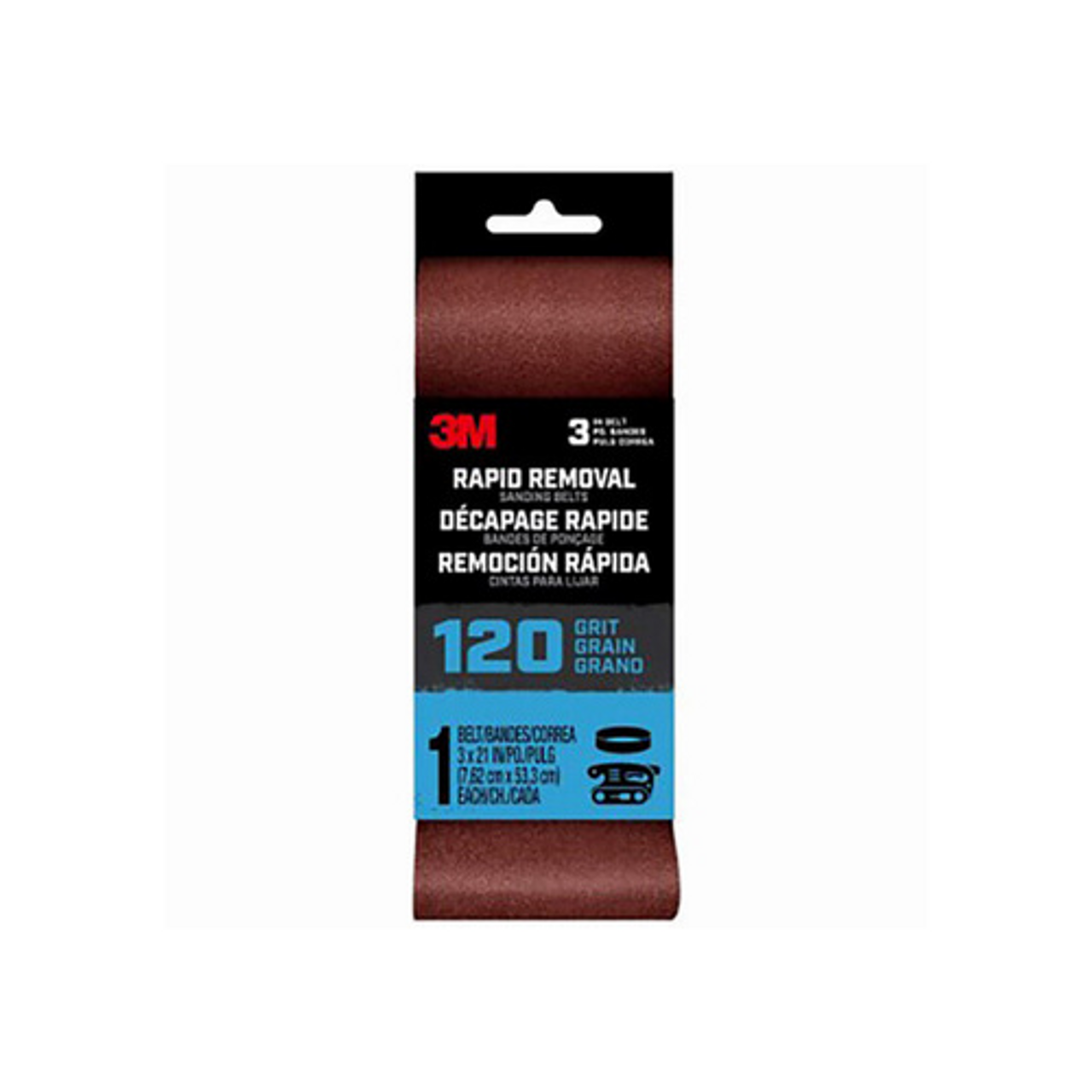 3M - (1-Pk/1-Belt) BELT3X211PK120 Sanding Belt, 3 in x 21 in, 120 Grit
