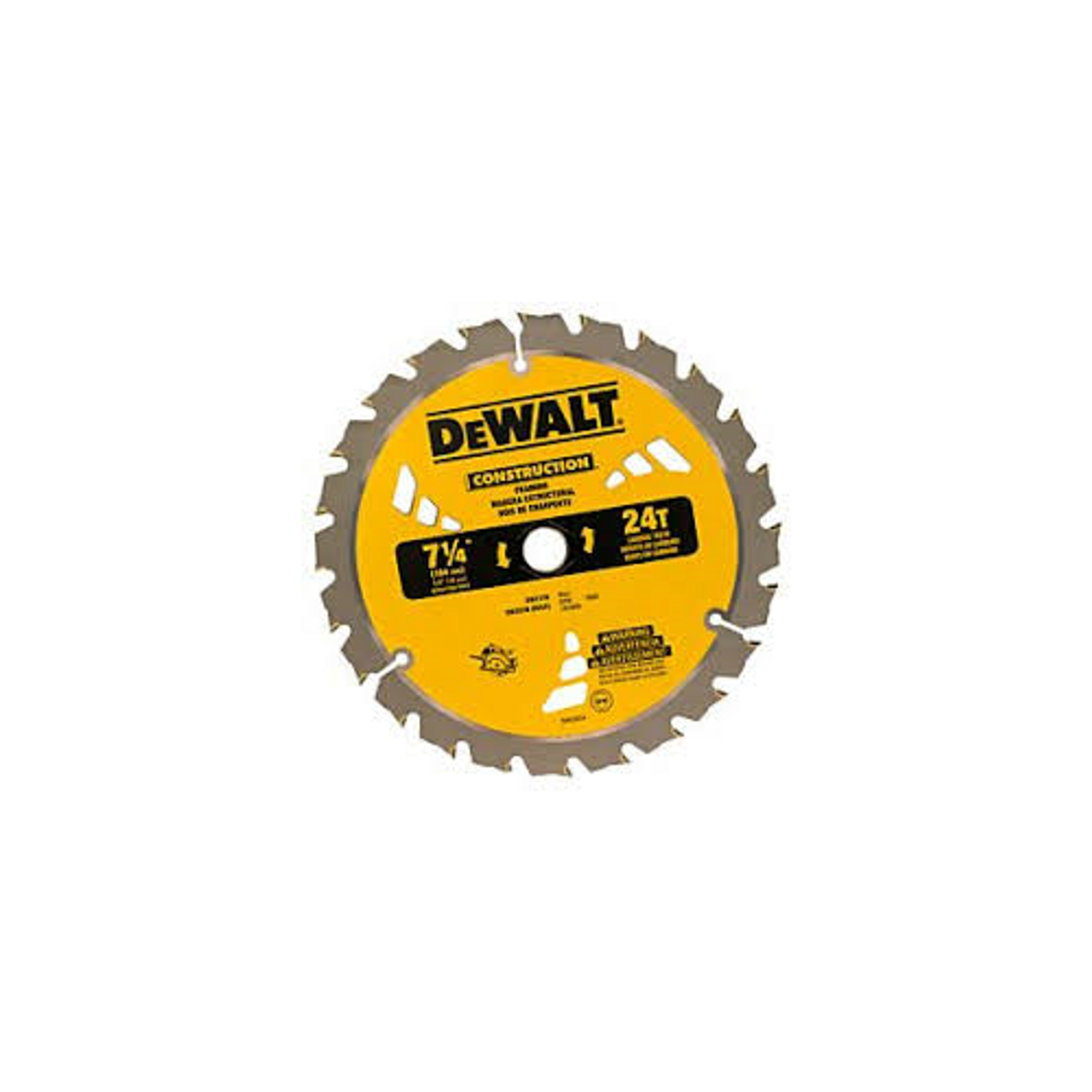 DEWALT DW3192 Construction Series 7-1/4-Inch 18 Tooth ATB Thin Kerf Framing Saw Blade with 5/8-Inch and Diamond Knockout Arbor