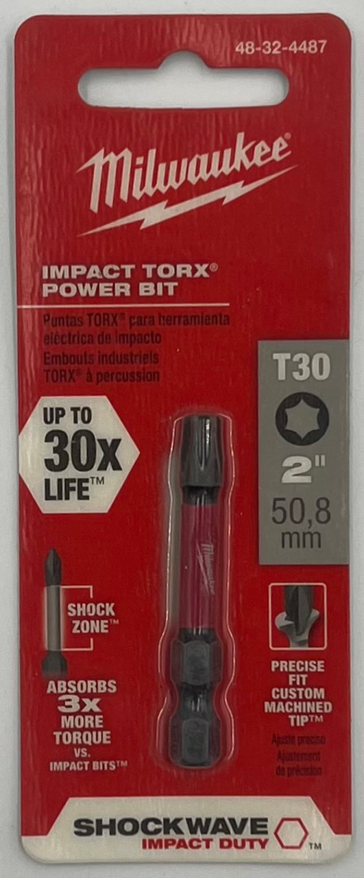 Milwaukee Tools 48-32-4487 SHOCKWAVE 2 in. Impact Torx T30 Power Bit