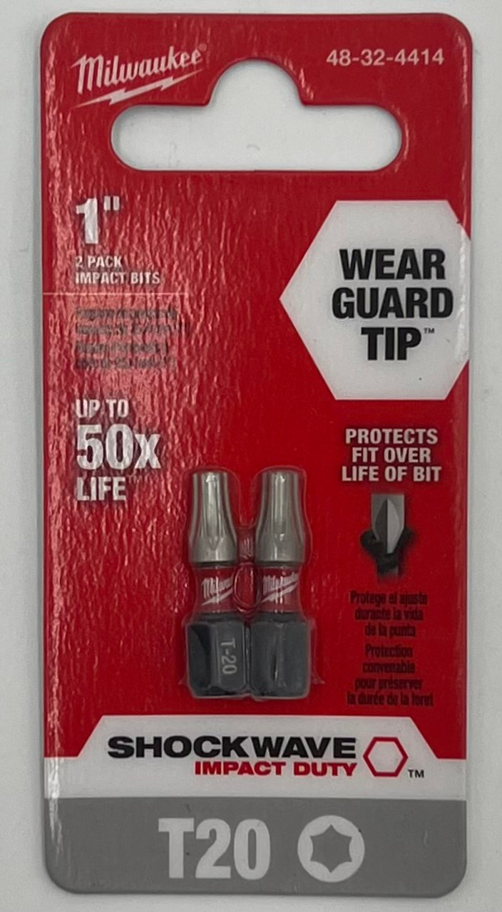 MILWAUKEE'S Screwdriving Bits, 1 in, 2Pc, 1/4In Hex, PK2, Pack of 1 (48-32-4414)