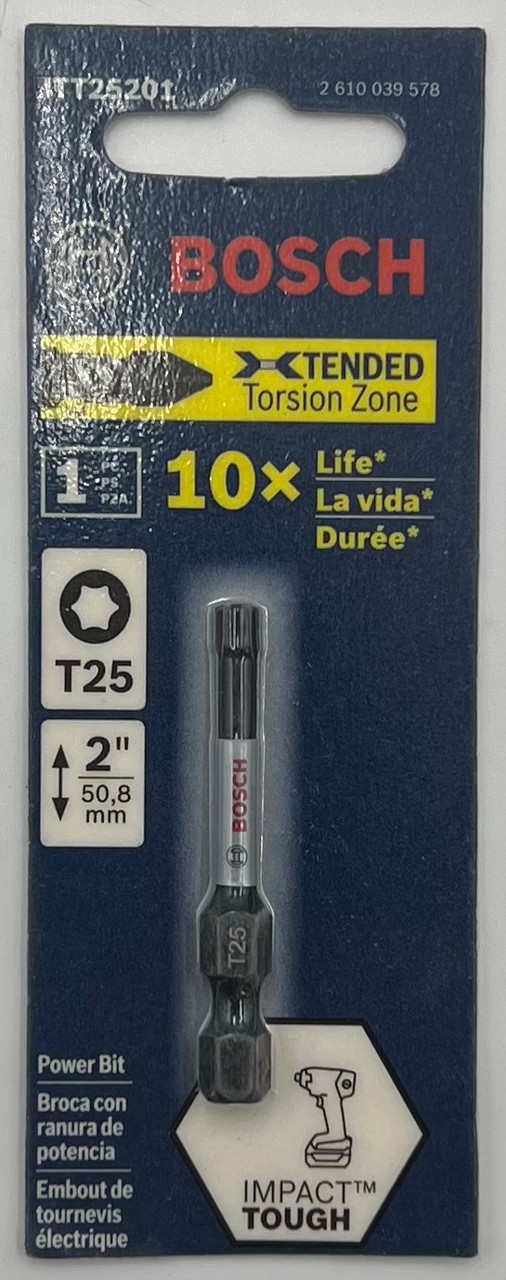 BOSCH ITT25201 2 In. Torx #25 Impact Tough Screwdriving Bit