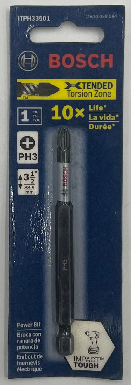 BOSCH ITPH33501 3.5 In. Phillips #3 Impact Tough Screwdriving Bit