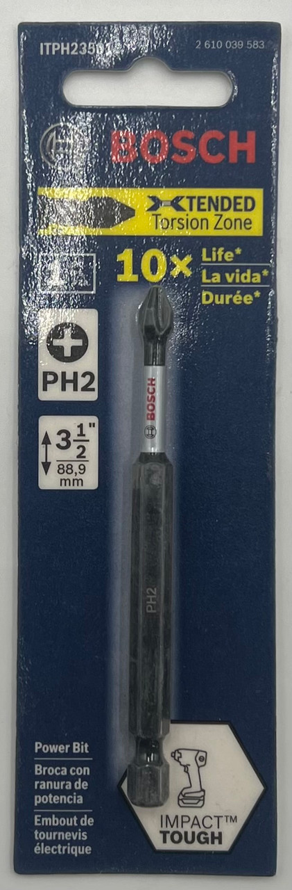BOSCH ITPH23501 3.5 In. Phillips #2 Impact Tough Screwdriving Bit