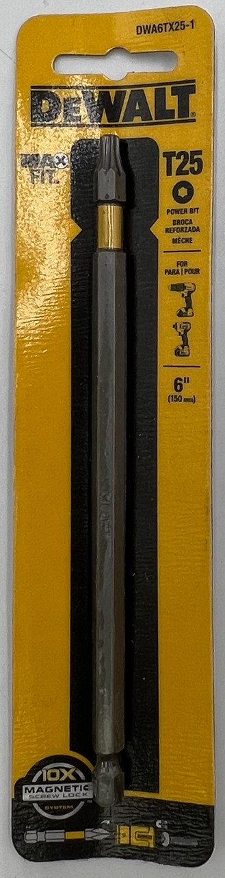 DEWALT DWA6TX25-1 Power Bit Max Fit Torx T25 X 6 inch