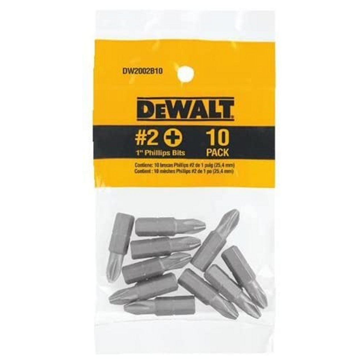 DEWALT DW2002B10 #2 Phillips 1-Inch Bit Tips (10-Pack)