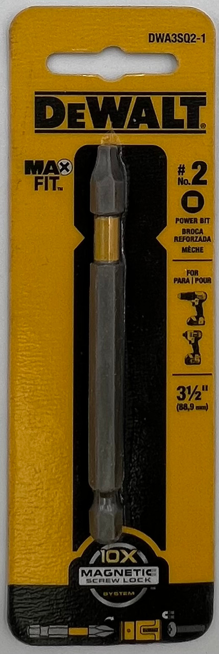 DEWALT DWA3SQ2-1 Power Bit Max Fit Square #2 X 3-1/2"