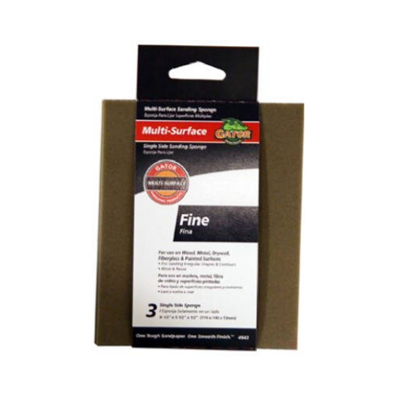 Gator Finishing 4643 Fine Grit All-Purpose Superflex Sponge Pads (3 Pack), 4.5" x 5.5"
