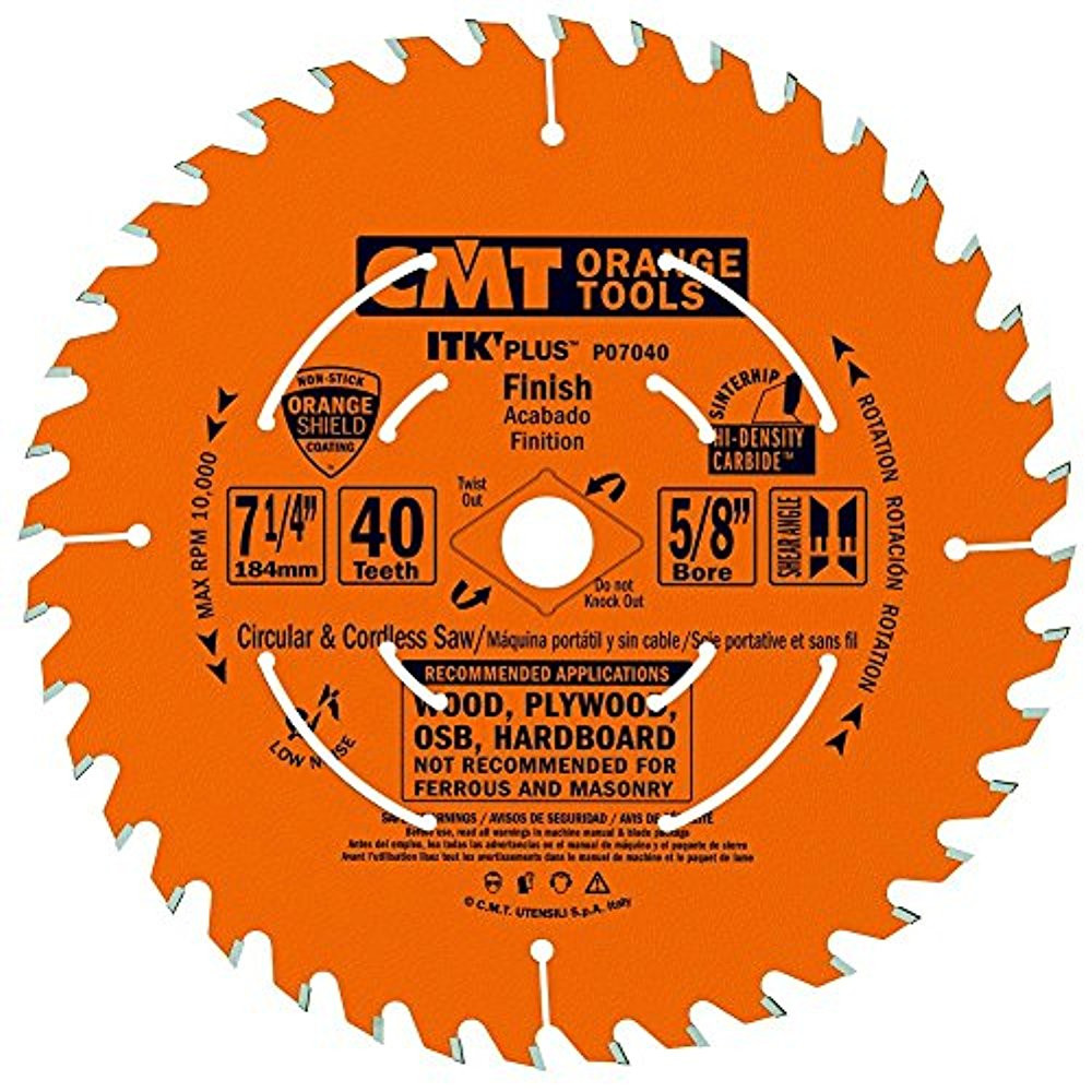 CMT P07040 ITK Plus Finish Saw Blade, 7-1/4 x 40 Teeth, BULK