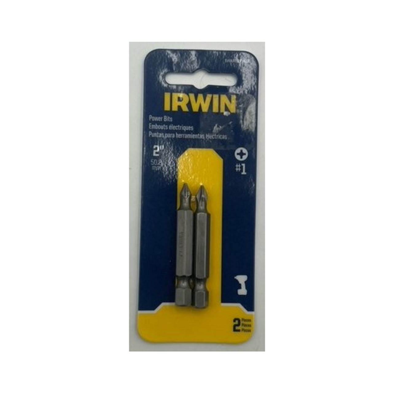 Irwin IWAF22PH12 Phillips Insert Power Bits #1 PH, 2 inch - 2 pack