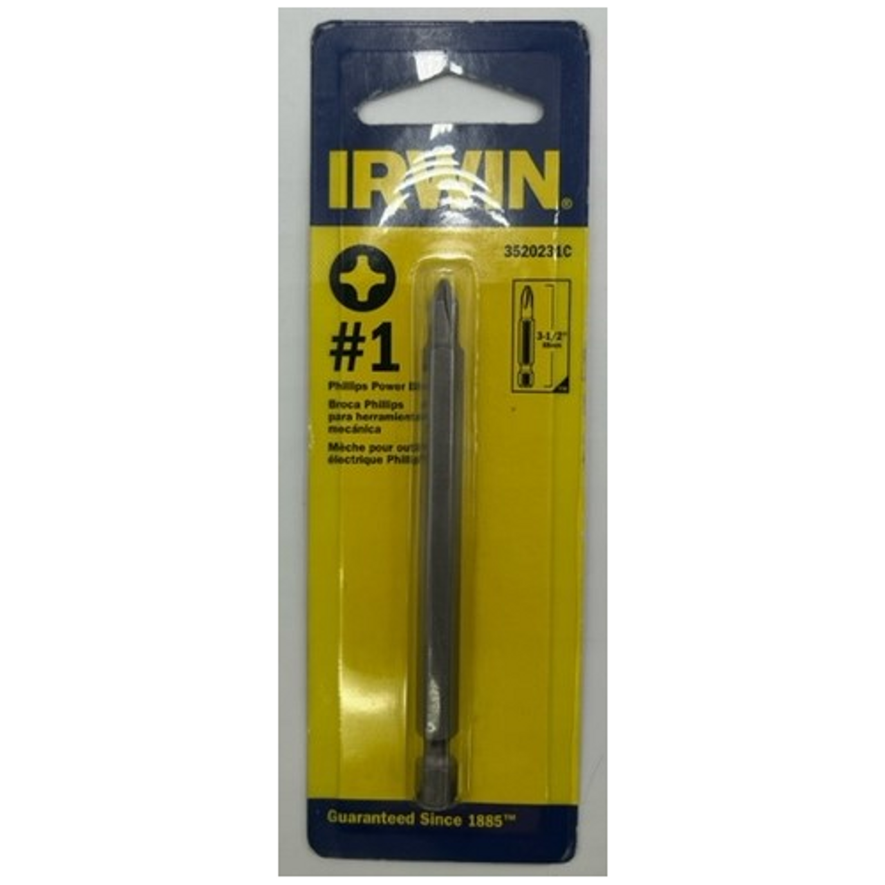 Irwin 3520231C Power Insert Bit #1 Phillips 3-1/2 inch length - 1 pack