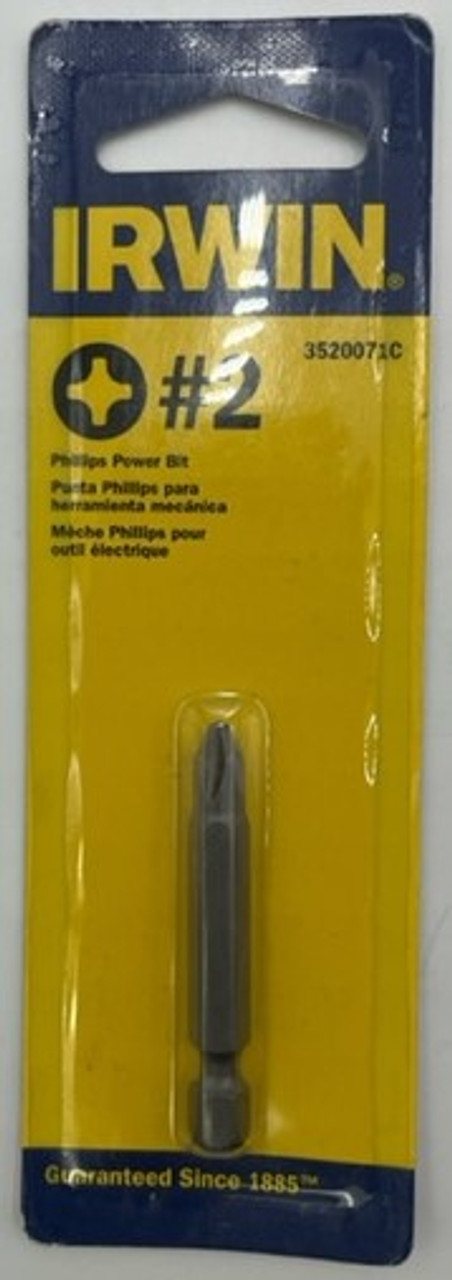 Irwin 3520071C Phillips Insert Power Bit #2 x 2 inch - 1 pack