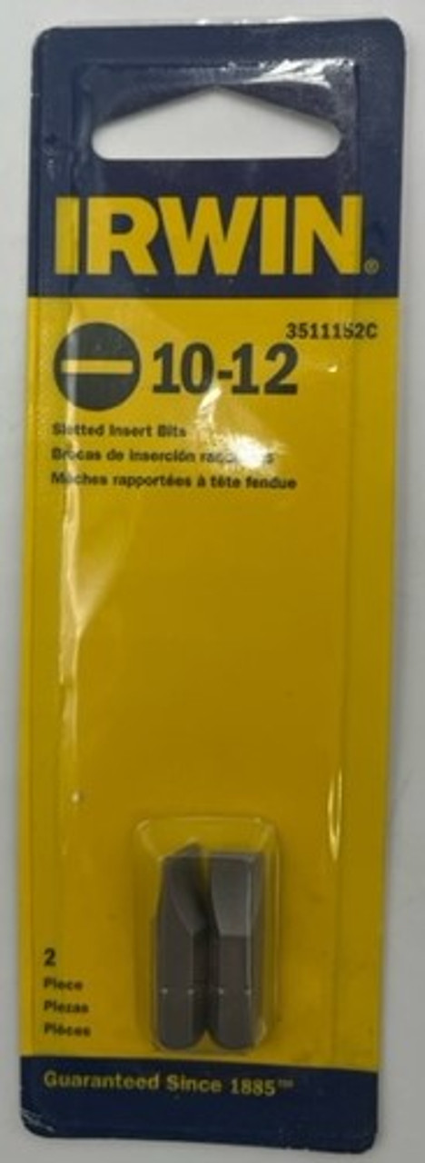 Irwin 3511152C Slotted Insert Bits #10-12, 1 inch length - 2 pack