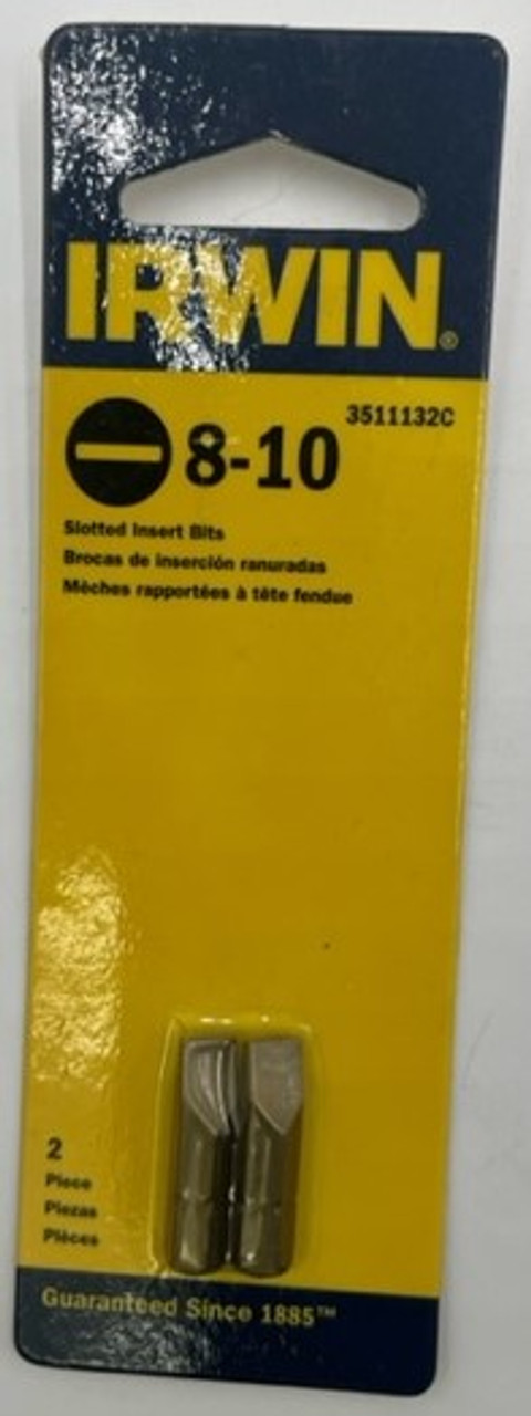Irwin 3511132C Slotted Insert Bits #8-10, 1 inch length - 2 pack