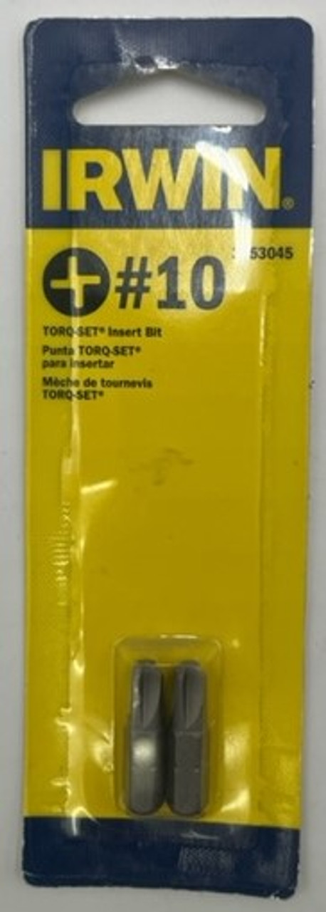 Irwin 3053045 Torq-Set Insert Bits #10, 1 inch length - 2 pack