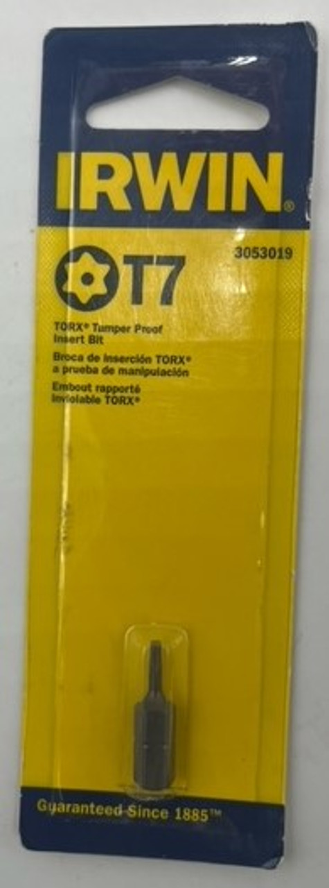 Irwin 3053019 Torx Tamper Proof Insert Bit T7 x 1 inch - 1 pack