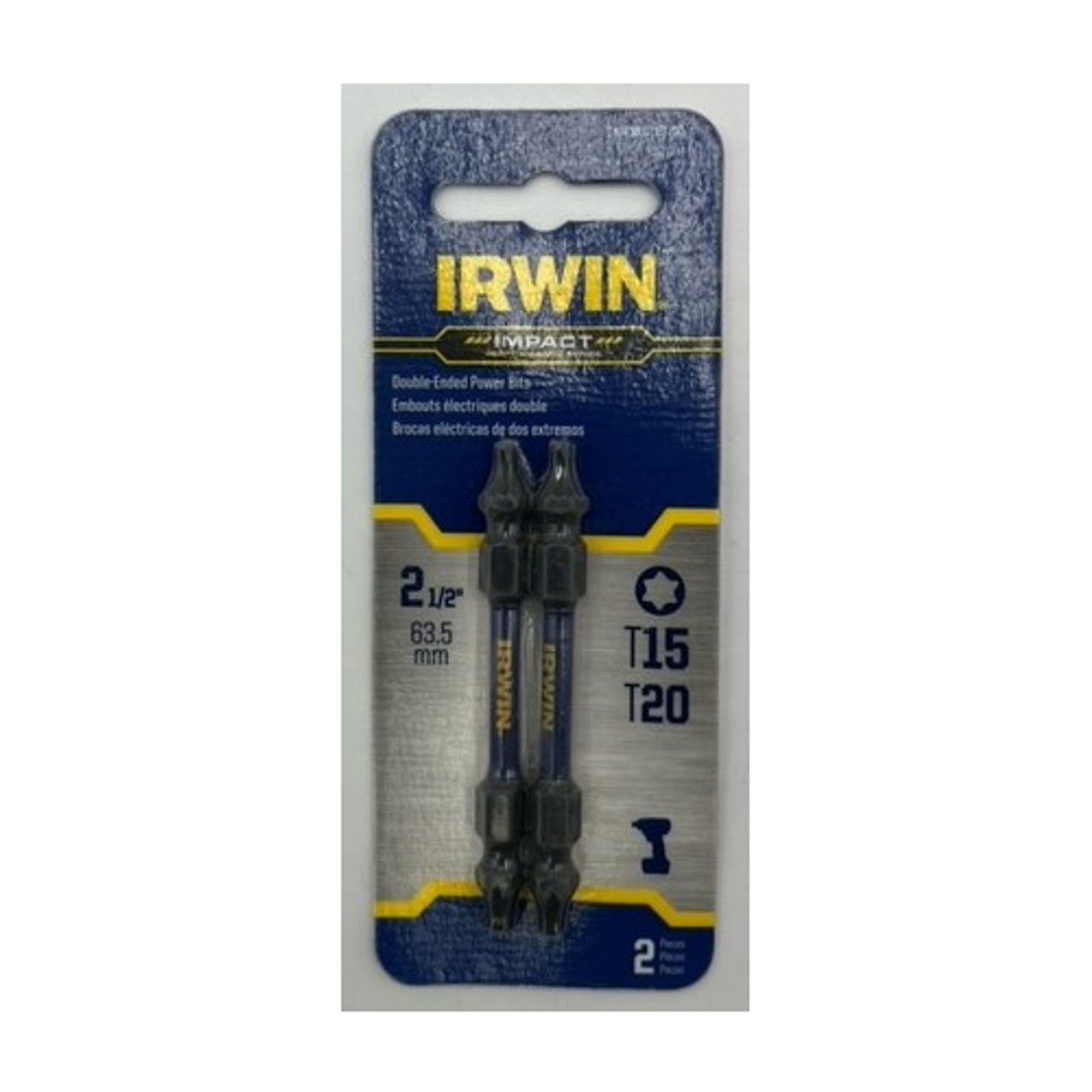 Irwin IWAF32DET15T202 Double End Torx T15 x T20 Impact Power Insert Bit 2 inch - 2 pack