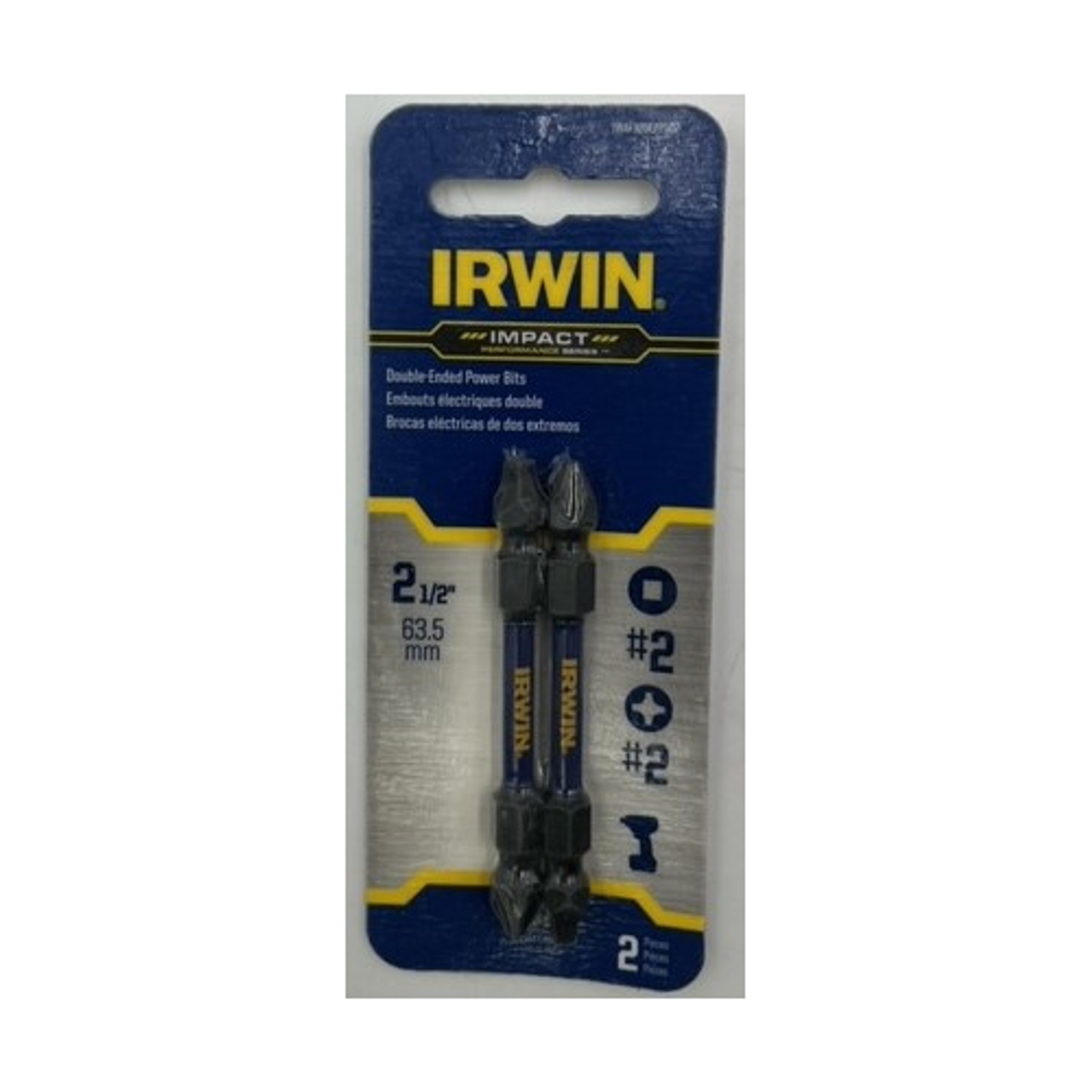 Irwin IWAF32DEP2SQ2 Double End #2 Square x #2 Phillips Impact Power Insert Bit 2 inch - 2 pack