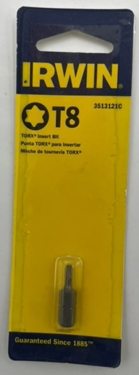 Irwin 3513121C Torx Insert Bit T8 x 1 inch - 1 pack