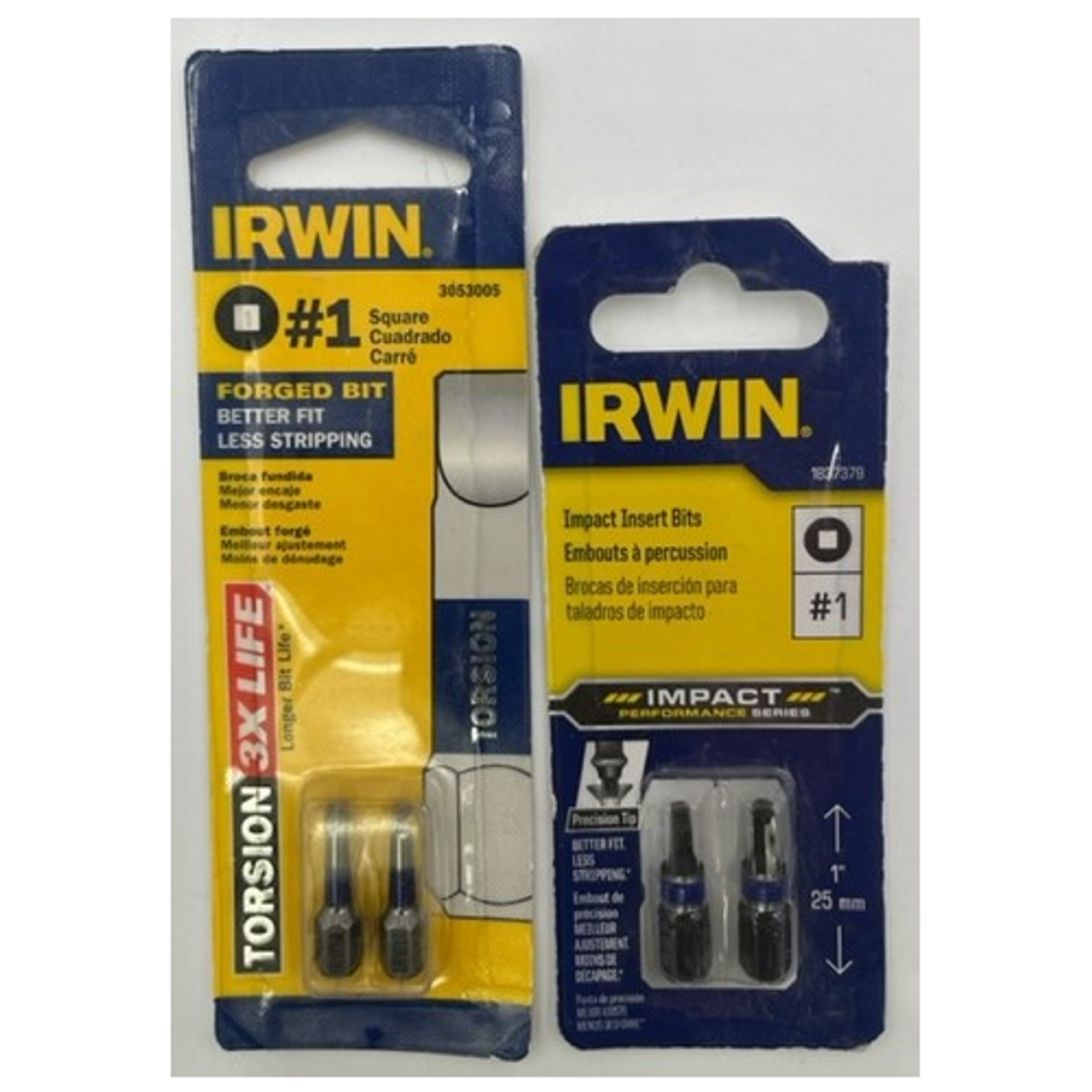 Irwin 1837379 #1 Square Impact Insert Bits 1 inch - 2 Pack