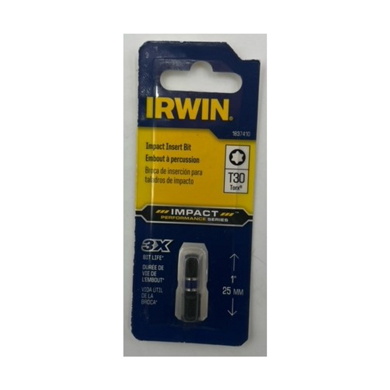 Irwin 1837410 T30 Torx Impact Insert Bit 1 inch - 1 pack