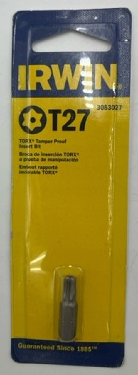 Irwin 3053027 Torx Tamper Proof Insert Bit T27 x 1 inch - 1 pack