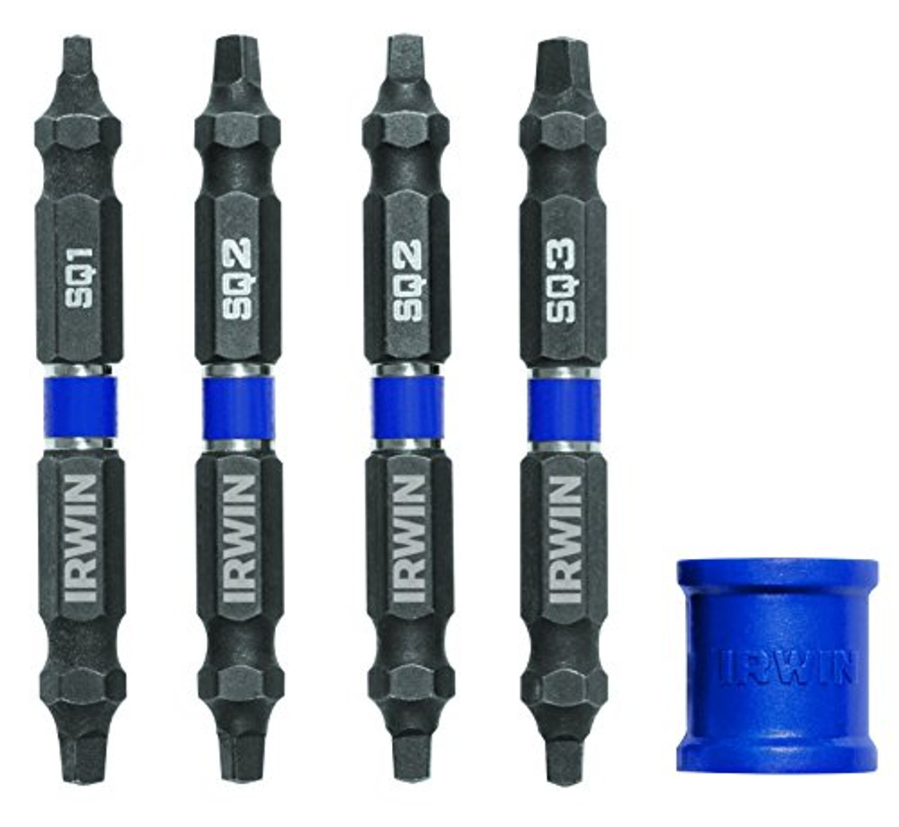 IRWIN 1903521 IMPACT Double-Ended 5pc. Screwdriver Power Bit, Square with Magnetic Screw Hold