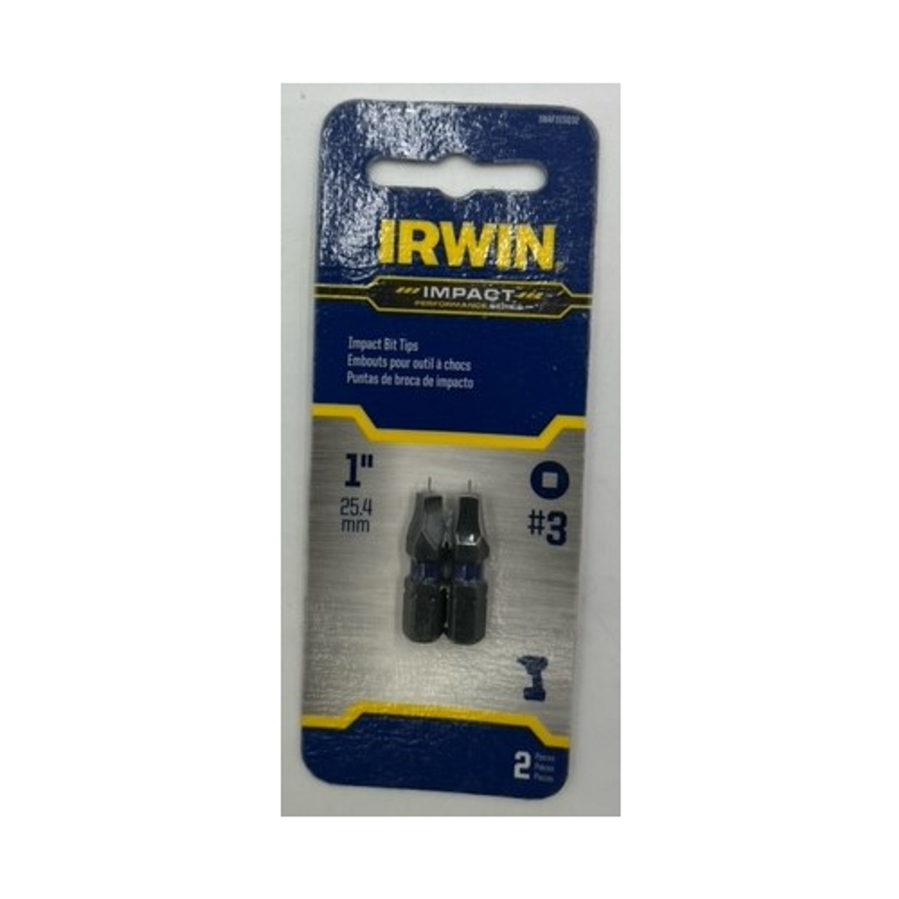 Irwin IWAF31SQ32 #3 Square Impact Insert Bits 1 inch - 2 Pack